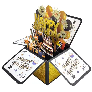 Поздравительная открытка ручной работы Яркая 3D Поздравительная открытка-сюрприз ручной работы с конвертом Уникальный подарок на День рождения своими руками DIY Поздравительная открытка на день рождения своими руками