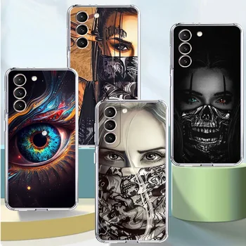 Прозрачный Чехол Для Телефона Samsung Galaxy S23 S20 FE S22 S21 Ultra S10 S9 Plus 10e Note 20 Мягкая Обложка Ghost Mask Girl