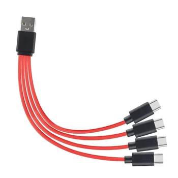Прочный 4 в 1 преобразующий USB-кабель Type-C, разветвитель для зарядки, 4 порта, совместимый с зарядным кабелем для телефона, ноутбука, планшета