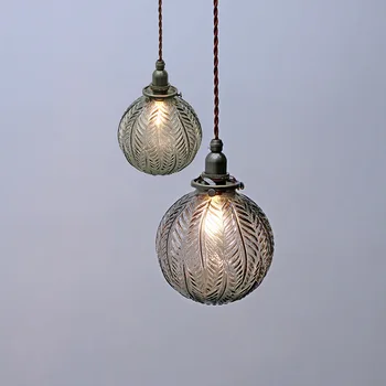 Ретро Стеклянные подвесные светильники Скандинавская латунная ресторанная люстра для гостиной Столовой Кухни бара спальни прикроватный подвесной светильник