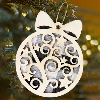 Рождественские украшения с длительным сроком службы, многоразовый деревянный рождественский шар, подвесные украшения, праздничные украшения для Рождественской елки