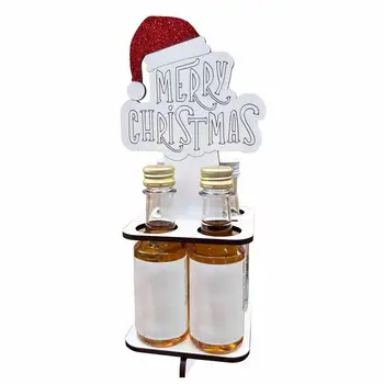 Рождественский держатель для бутылки вина, Деревянная подставка для хранения бутылок вина, Рождественский тематический дизайн, Держатель для хранения вина, Подставка для вина