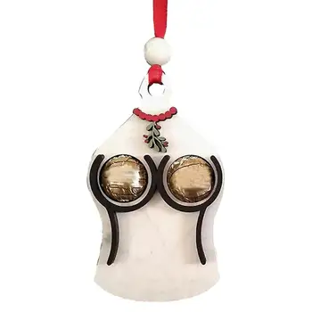 Рождественское подвесное украшение, уникальная Деревянная подвеска в виде Рождественской елки на шнурке, забавный дверной орнамент с гладкой поверхностью