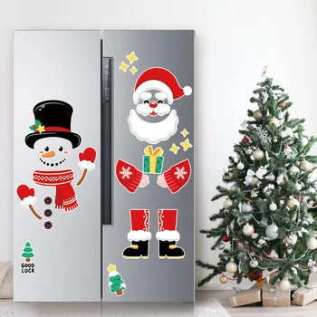 Рождественское украшение Магнитная Мультяшная Наклейка на Холодильник Санта Клаус Снеговик Магнит на Холодильник