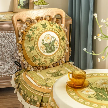 Роскошная подушка для спинки дивана в гостиной, украшение для дома с цветочным принтом в стиле ретро, Обеденный стул, Прикроватная Тканевая подушка