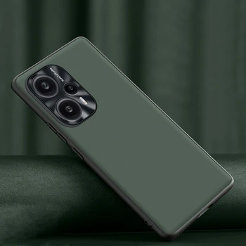 Роскошный Чехол из Искусственной Кожи Для Poco F5 Case Металлическая Защита Камеры Задняя Крышка Телефона Для Xiaomi Poco F5 Redmi Note12 Turbo 5G Бампер