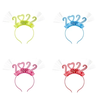 Светящаяся повязка на голову из оптического волокна 2022 Новогодний обруч для волос Рождественский реквизит для фотосъемки с подсветкой