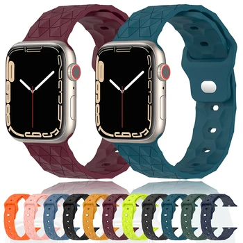 Силиконовый Ремешок Для Apple Watch Band 44 мм 45 мм 49 мм 41 мм 40 мм 38 мм 42 мм 44 45 мм браслет iwatch Ultra series 7 se 3 4 5 6 8 ремешок