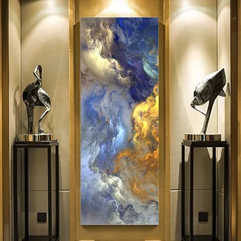 Современное абстрактное Нереальное настенное искусство Голубые волны Катящиеся Облака HD Холст, масло Плакаты и принты Домашний Декор для гостиной и спальни Gif