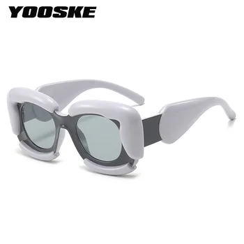 Солнцезащитные очки большого размера YOOSKE Square Женские Персонализированные INS Популярные модные солнцезащитные очки Мужские Анти-Ультрафиолетовые очки UV400