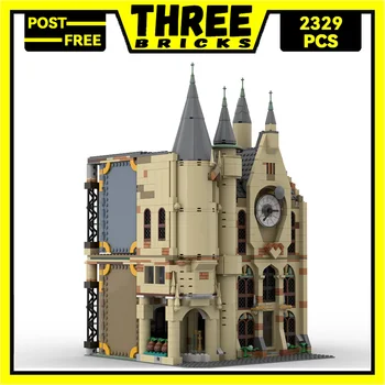 Строительные блоки ThreeBricks Moc, серия моделей Street View, Большие кирпичи с технологией часовой башни, игрушки своими руками Для детей, подарки для детей