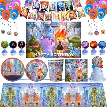 Тематическая вечеринка в честь дня рождения в стиле Disney Elemental Wonderful Town, Декоративная Одноразовая посуда, детский душ, подарок для мальчика