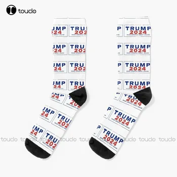 Трамп 2024, Дональд Трамп, Donald Trump 2024, Носки с флагом Мага, Носки для девочек, Персонализированные Пользовательские носки Унисекс для взрослых, подростков и молодежи