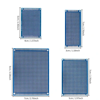 Универсальный Двусторонний Синий Комплект печатных плат - 40шт Макетных плат 3x7, 4x6, 5x7, 7x9 см Разных размеров, Набор электроники DIY