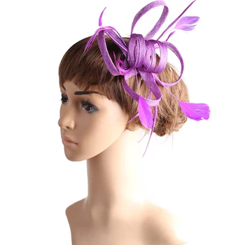 Фиолетовая Красивая шляпа-чародейка для волос, великолепный головной убор для новобрачных, Венчанных в Церкви, Модистки, Коктейльное шоу, Шикарные аксессуары для волос