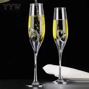 Хрустальные прозрачные пузырьки Бокалы для шампанского Креативная чашка на высокой ножке в форме сердца Домашние кухонные кружки для вина Свадебные подарки