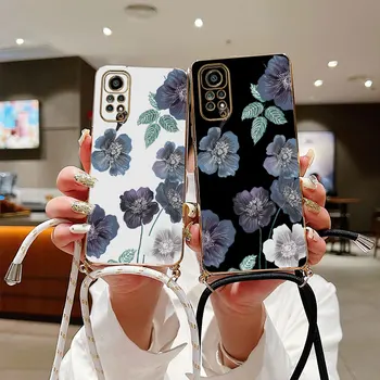Чехол для Телефона с покрытием World Of Flowers На Шнурке Для Xiaomi Redmi Note 11 11S 11Pro 11E Pro 11SE 12R 12Pro 11Pro 11T Pro 10 10S Чехол
