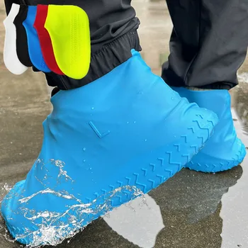 Водонепроницаемые силиконовые чехлы для обуви унисекс, многоразовые нескользящие износостойкие кроссовки, защита от дождя, чехол для ботинок на дождливый день