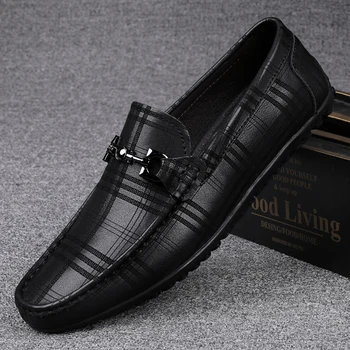 Итальянская мужская обувь из натуральной кожи, деловые туфли без шнуровки ручной работы, высококачественная повседневная официальная обувь, лоферы для вождения, Мокасины