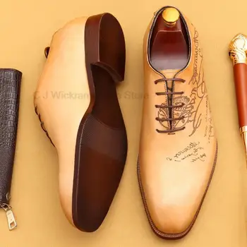 Итальянский дизайн, мужская Свадебная обувь из натуральной кожи с перфорацией типа 
