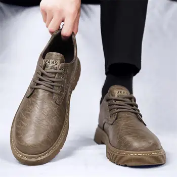 Мужская обувь 2023 Весна и осень, Новая повседневная кожаная обувь, Мужская деловая Спортивная обувь, Корейская модная обувь, мужская