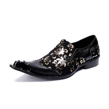 Новая модная Удобная мужская классическая обувь ручной работы из натуральной кожи с острым носком и заклепками на плоской подошве, мужские модельные туфли, размер 38-46