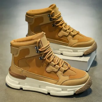 Осенне-зимние мужские военные ботинки, Новые рабочие ботинки для скалолазания на толстой подошве, модная повседневная спортивная обувь, мягкая